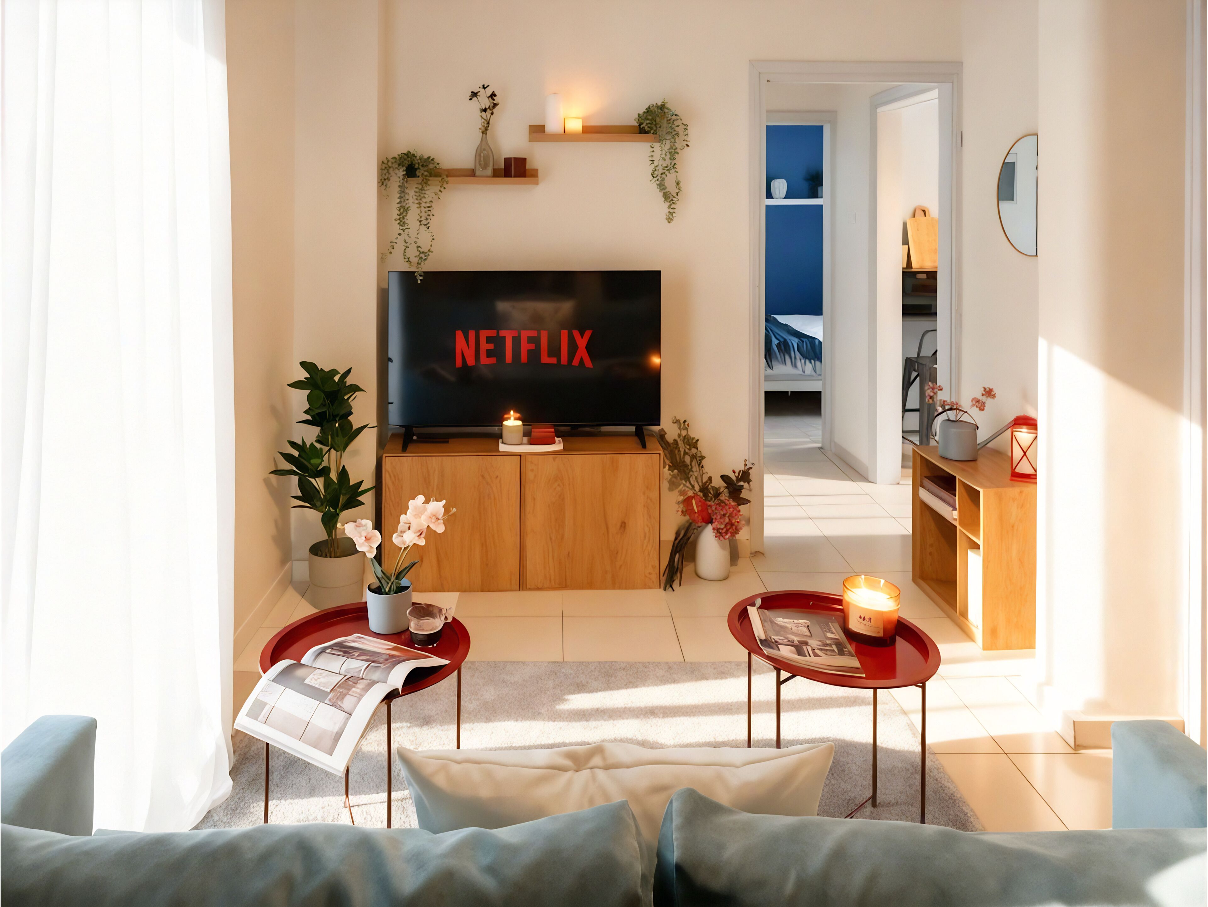 2 slaapkamers, een bureau, een strijkplank/strijkijzer, reisbedje