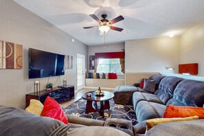 Condo, Multiple Beds, Pool Access, Pool View (Cheshire Nook) | Living area - Friendly Condo With Shared Pool and Hot Tub, High-speed Wifi, and Central AC (Kissimmee)