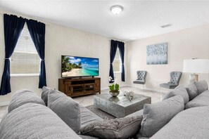 House, Multiple Beds, Pool Access, Pool View (Blue Oasis) | Living area - Luxe Family Retreat With Private Pool, Spa & Resort Amenities (Davenport)