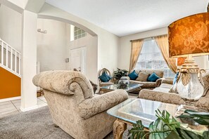 House, Multiple Beds, Pool Access, Pool View (Emerald Island Resort) | Interior - Charming Home With Pool, Pool Spa, Lanai, Central AC, & Washer/dryer (Kissimmee)