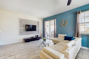 House, Multiple Beds, Pool Access, Garden View (Townhome Retreat - Champions Gate) | Living area - End-unit Townhome w/ Private Pool & Resort Water Park - Dog-friendly (Davenport)