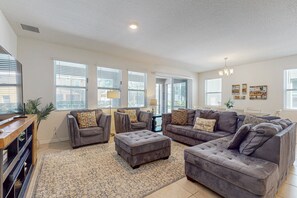 House, Multiple Beds, Pool Access, Pool View (Dooger's Hideaway - Solterra) | Living area - Family-friendly Home With Private Pool, spa & Resort Lazy River/water Slide (Davenport)