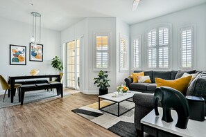 Condo, Multiple Beds, Pool Access (Sunshine & Fun Times) | Living area - Stylish, Third-floor Condo With Water View, Pool, hot Tub, & On-site Game Room (Davenport)