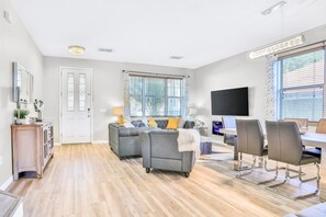 House, Multiple Beds, Hot Tub (Tropical Escape - Bella Toscana) | Living area - Dog-friendly Home w/ Private Hot Tub, High-speed Wifi, AC, Washer/dryer & Patio (Davenport)