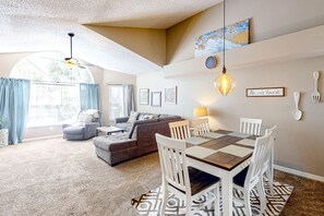 Condo, Multiple Beds, Pool Access, City View (Blue Crush) | Living area - Blue Crush House in Kissimmee With Pool, hot Tub, and Tennis Access (Kissimmee)