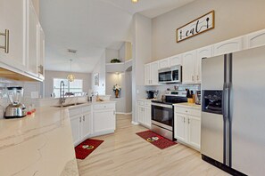 House, Multiple Beds, Pool Access, Pool View (Elderberry Retreat - Four Corners) | Private kitchen - Charming Home With Pool, Enclosed Yard, Central AC, & Washer/dryer (Davenport)