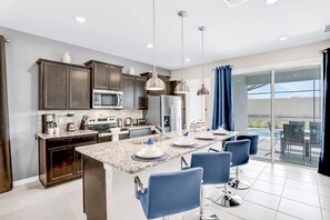 House, Multiple Beds, Pool Access, Pool View (Windsor Island Retreat) | Private kitchen - Spacious Resort Home With Private Pool, Game Room, & Abundant Amenities (Davenport)