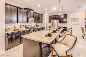House, Multiple Beds, Pool Access, Pool View (Pelican Cove - Solara Resort) | Private kitchen - Resort Home With Private Pool, Patio, Foosball & 2 Living Areas - Near Disney (Kissimmee)