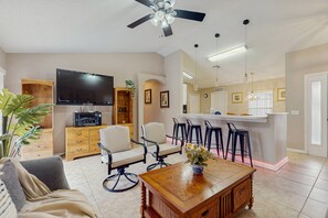Condo, Multiple Beds, Pool Access, Pool View (Willow Breeze Villa) | Living area - Inviting Pool Home With Tranquil Pond View Near Theme Parks & Attractions (Kissimmee)