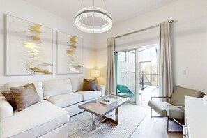 House, Multiple Beds, Pool Access, Pool View (Azur Epic Escape) | Living area - Modern Townhouse With Private Pool Near Disney & Top Attractions (Davenport)