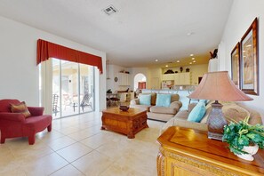 House, Multiple Beds, Pool Access, Pool View (Casa Blueheron) | Living area - Gated Community Home With Private Pool, Screened Lanai, & W/D - Near Disney/golf (Davenport)