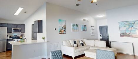 House, Multiple Beds, Pool Access, Pool View (Gathering Under the Palms) | Living area