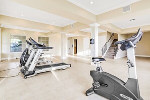 House, Multiple Beds, Pool Access, Pool View (Tower Lake Hideaway) | Fitness facility - Vibrant Modern Home With Private Pool, Spa, Lanai & Expansive Game Room (Haines City)