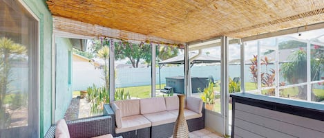 House, Multiple Beds, Pool Access, Pool View (The Boho Bungalow at Indian Ridge) | Terrace/patio