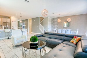 House, Multiple Beds, Pool Access, Pool View (Brightside Bliss - Champions Gate) | Living area - Spacious Home With Private Pool, Clubhouse - Near Theme Parks (Davenport)