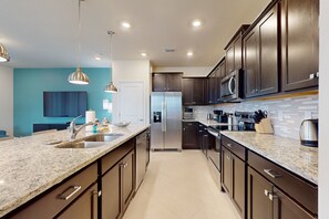 House, Multiple Beds, Pool Access, Pool View (Magical Moments Villa) | Private kitchen - Contemporary Townhouse w/ Private Pool and Resort Amenities, Near Attractions (Clermont)