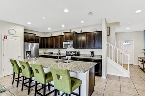 House, Multiple Beds, Pool Access, Pool View (The Lanai King - Windsor at Westside) | Private kitchen - Updated & Colorful Home w/ a Modern Kitchen, Furnished Lanai, & Private Pool (Kissimmee)