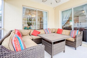 House, Multiple Beds, Pool Access, Pool View (Bright and Cozy Escape - The Hamlets) | Outdoor dining - Enchanting Dog-friendly Home With Pool, Lanai, Central AC, & Washer/dryer (Kissimmee)
