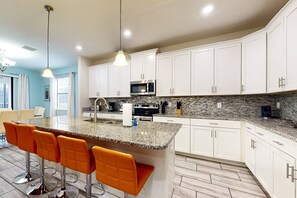 House, Multiple Beds, Pool Access, Pool View (Orange Tree Escape - Solterra) | Private kitchen - Modern Home w/ Pool, Spa, Movie Screen & Ping-pong - Walk to Clubhouse (Davenport)