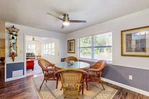 House, Multiple Beds, Patio, Garden View (The Wicker Wonder) | 2 bedrooms, individually decorated, individually furnished, bed sheets - Classic Home Close to Lake Placid With Modern Updates, W/d, AC, & Patio (Lake Placid)