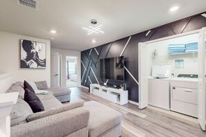 House, Multiple Beds, Pool Access, Pool View (Ballista Home - Windsor Island Resort) | Living area - Luxury Home With Private Pool, Lanai, Shared Games Room, Central AC, & WD (Davenport)