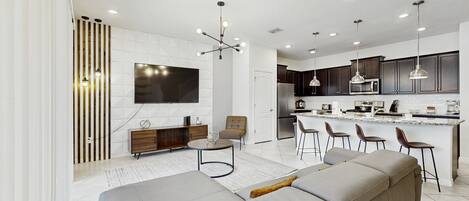 Maison, plusieurs lits, accÚs piscine, vue piscine (The Oakmoss Haven) | Coin séjour