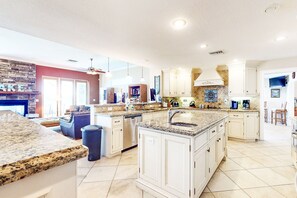 House, Multiple Beds, Patio (Luxury on Lake June) | Private kitchen - Dog-friendly Lakefront Home With Private Dock & Beach - Snowbirds Welcome (Lake Placid)