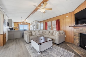 Living area - Rustic Bayfront Fishing Paradise! Fortescue NJ. Delaware Bay! (Downe)