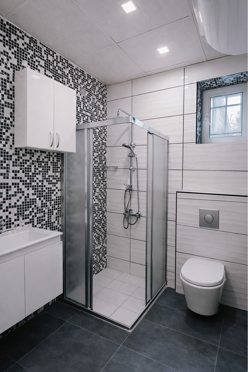 Hair dryer, bidet, towels, soap