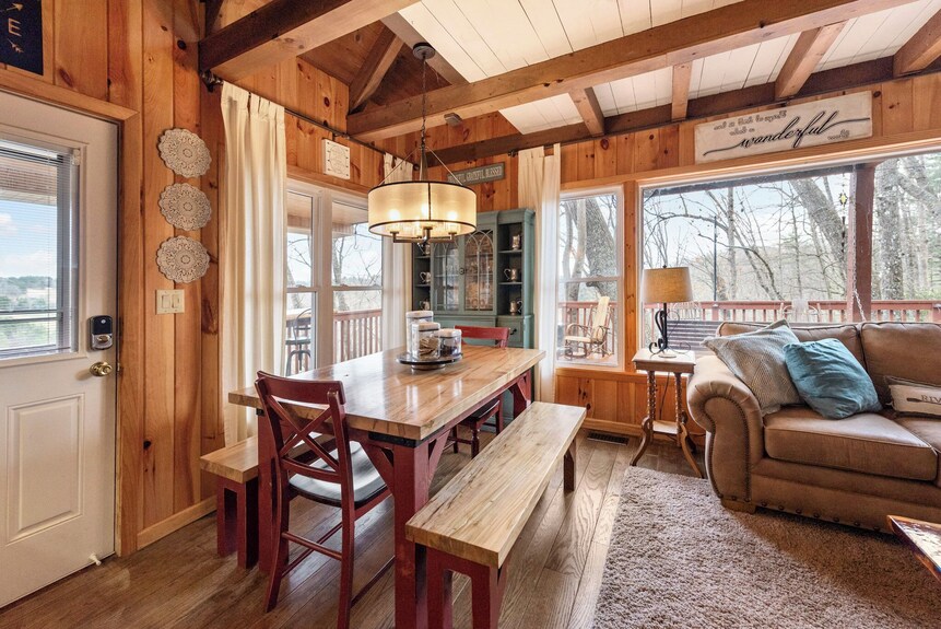 Mountain And River Views - Tucked In The Trees - Wrap Around Porch - West Jefferson, NC