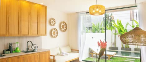 豪華公寓, 露台, 花園景 | 客廳