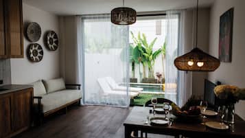 Leilighet – deluxe, privat basseng | Oppholdsområde