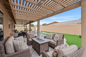 Outdoor dining - NEW! Casa Margarita by GPM - pool, open floor plan, 4BR/3BA (Indio)