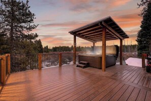 Terrace/patio - Creek Cabin | Private Creekside Cabin w/ Sauna, Hot tub, Trail Access & More! (Island Park)