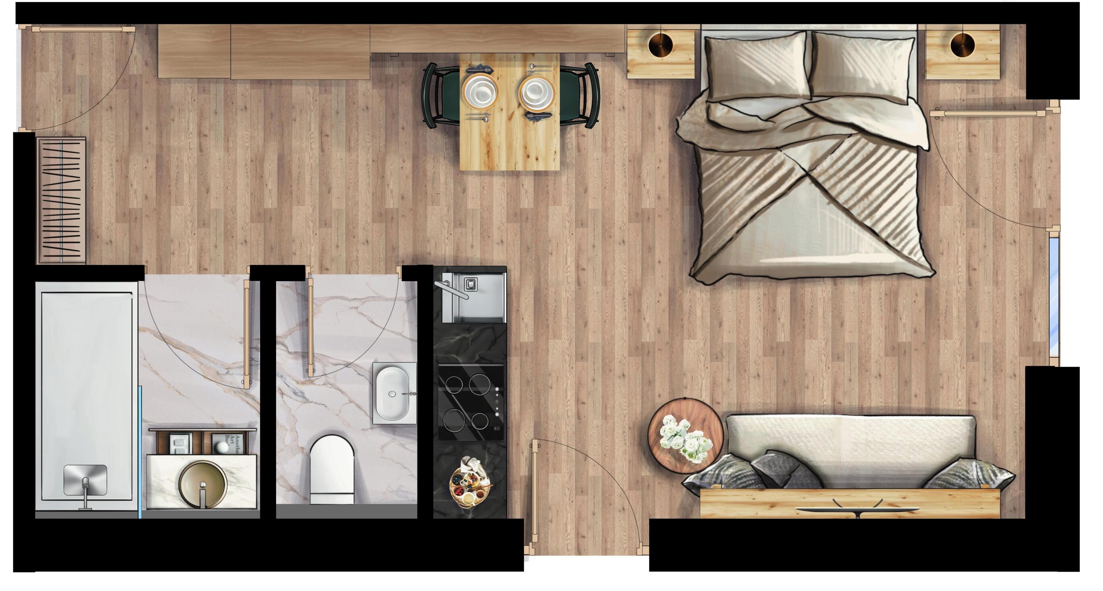 Apartment, Balcony, Mountain View | Floor plan