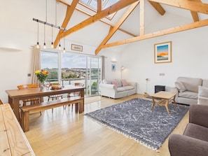 TV, fireplace - Topdeck - Falmouth Escape | Terrace | Harbour View (Falmouth)