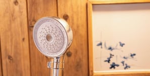 A showerhead with a circular design and multiple nozzles, mounted on a chrome fixture. - Cedar tree Japanese modern house 1 free parking  / Nagoya City Aichi (Nagoya City)