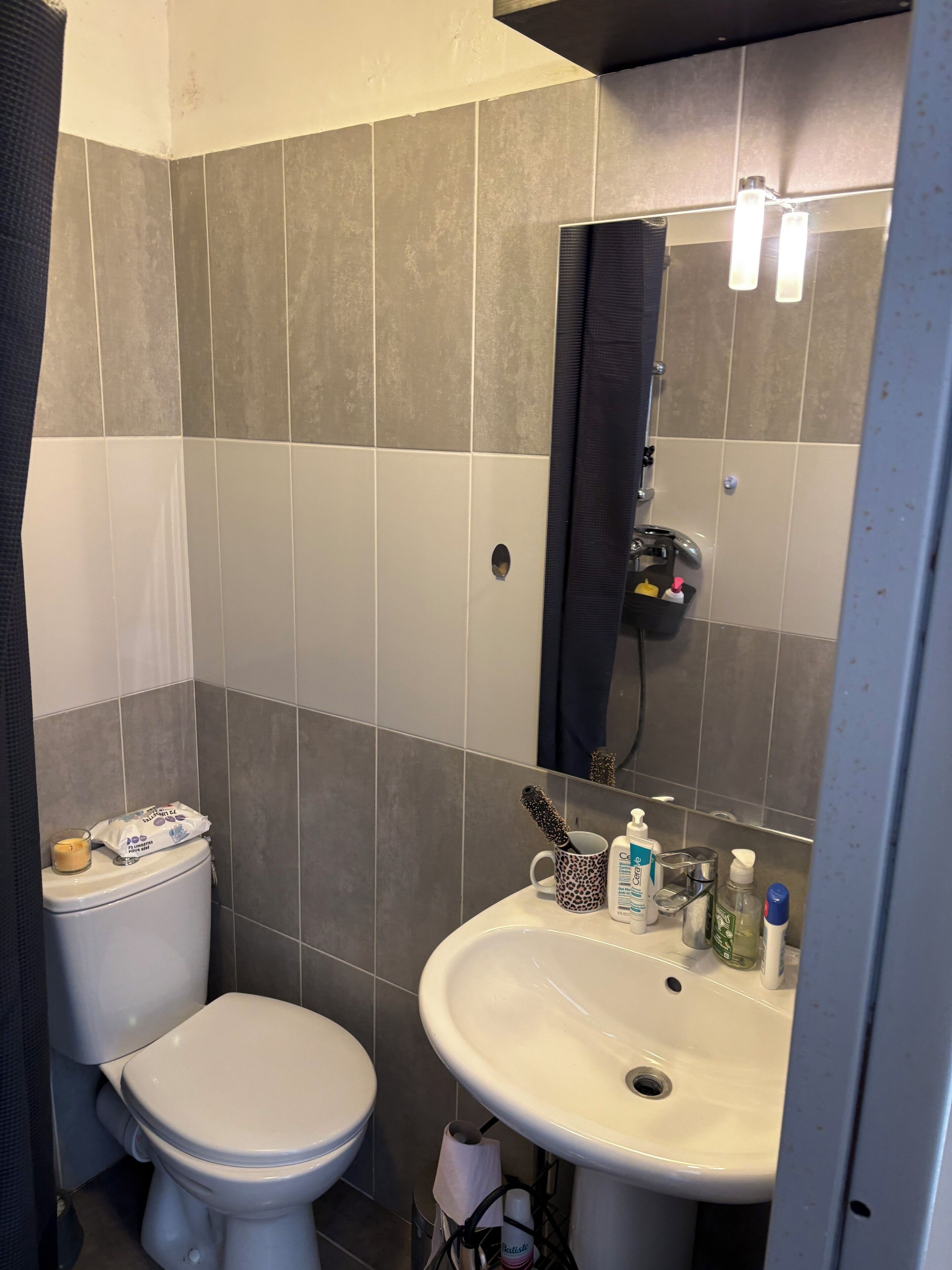 Douche, serviettes fournies, savon, papier toilette