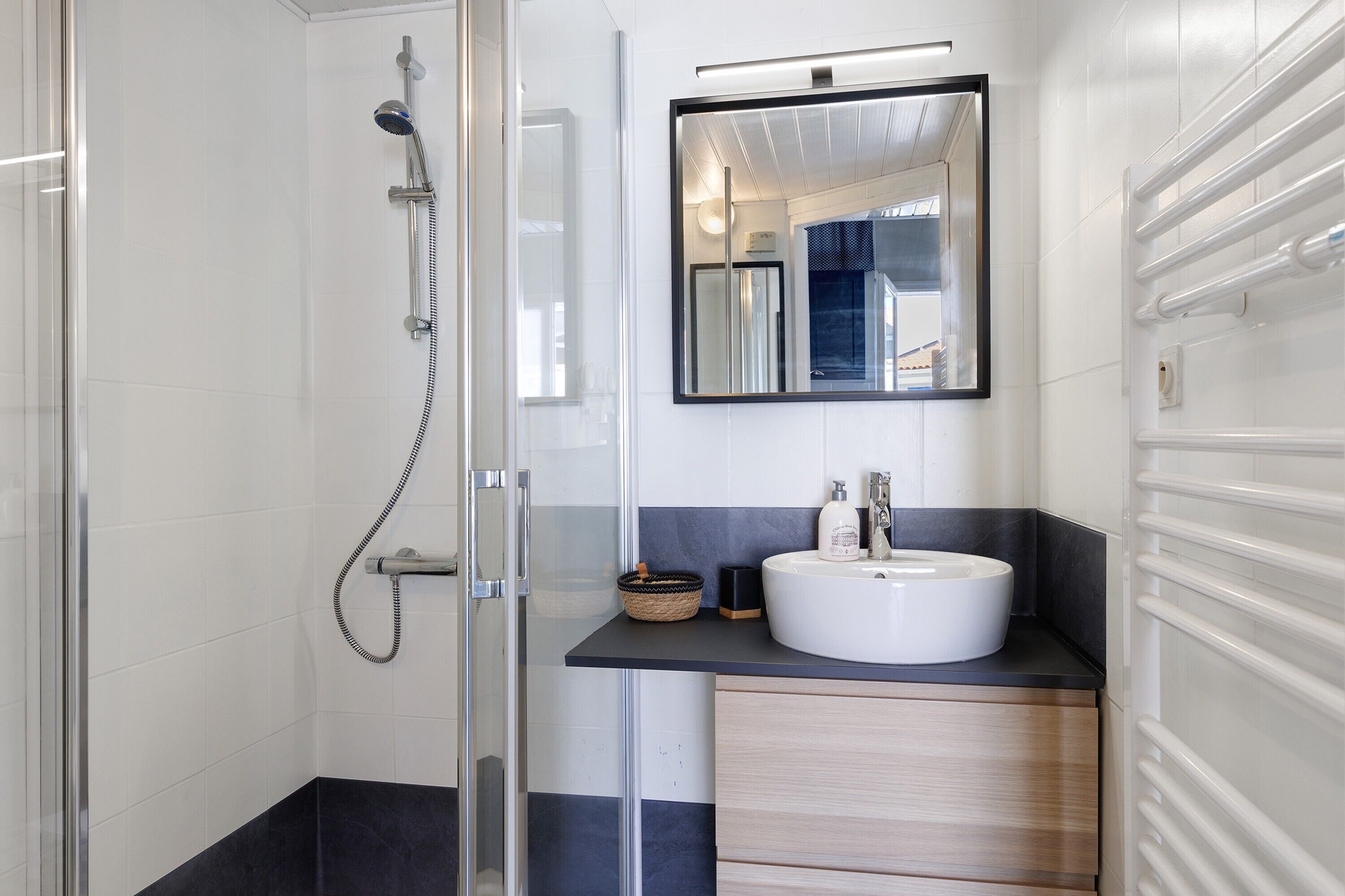 Shower, hair dryer