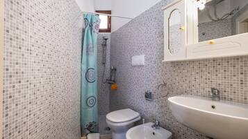 Dusche, Haartrockner, Handtücher