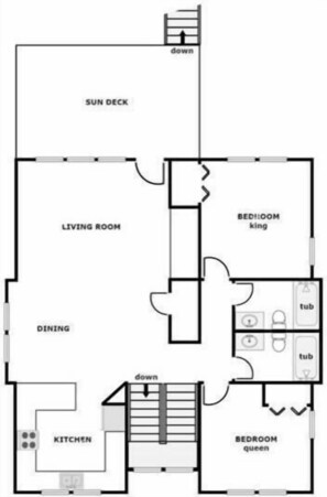 Floor plan - What A View: Oceanfront 6-bedroom home in Surf City perfect for families. (Surf City)