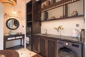 Familien-Studiosuite, Bergblick | Eigene Küche