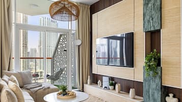 Luxury Apartment, Balcony, City View | Living area