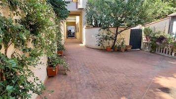 Studio tiện nghi đơn giản, quang cảnh sân vườn | Khuôn viên nơi lưu trú