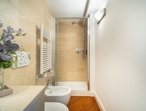 Shower, hair dryer, bidet, towels - Rafts Bright Loft R&R (Venecia)