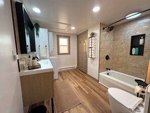 Hair dryer, towels, soap, toilet paper - Newly Remodeled 2BR/1BA Fully Furnished Home Move-In Ready (Harrisburg)