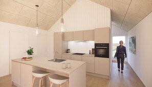 Fridge, oven, stovetop, dishwasher - Lovely holiday apartment from 2026 in Søndervig, close to the North Sea. (Ringkøbing)