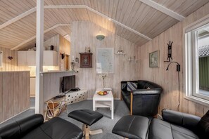 TV, DVD player - Well-maintained holiday home close to Ringkøbing Fjord. (Skjern)