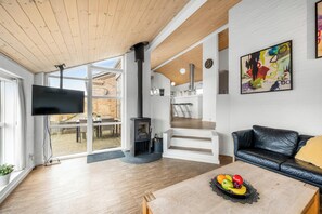 TV, DVD player - Lovely holiday home with Hot tub, sauna and space for 8 people (Ringkøbing)