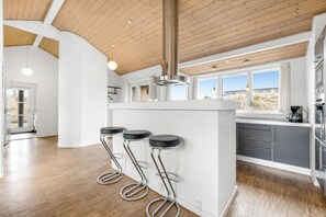Fridge, microwave, oven, stovetop - Lovely holiday home with Hot tub, sauna and space for 8 people (Ringkøbing)